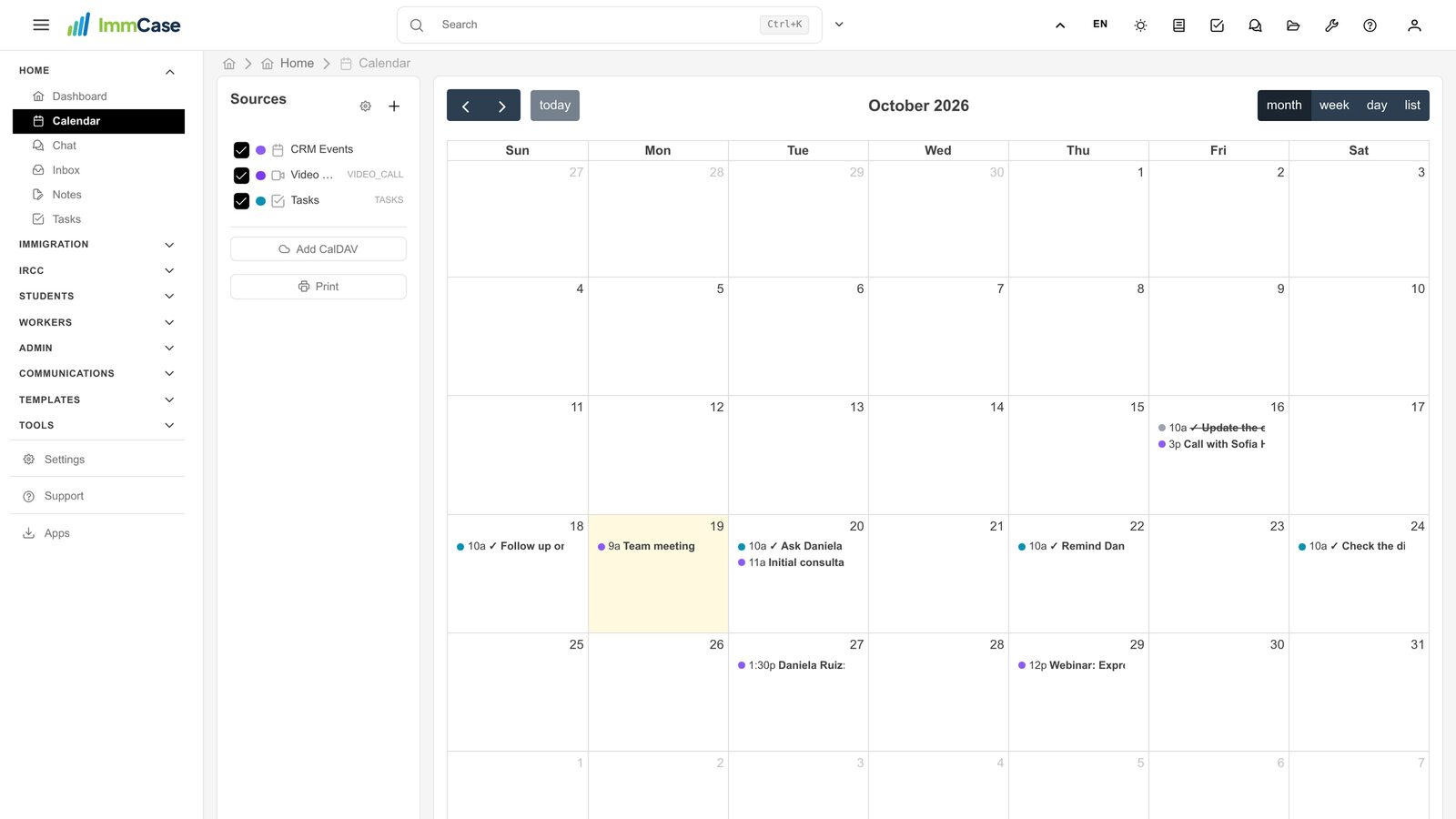 2. Meetings and tasks together