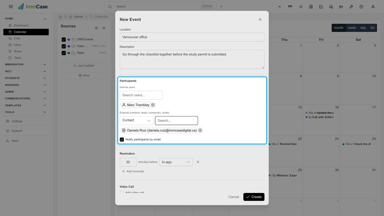 8. Invitations and reminders