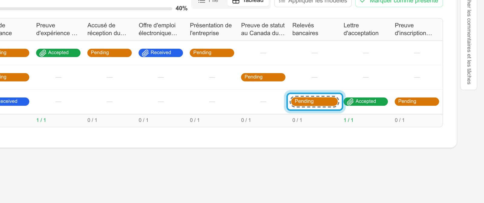 6. Déposer un fichier sur une case