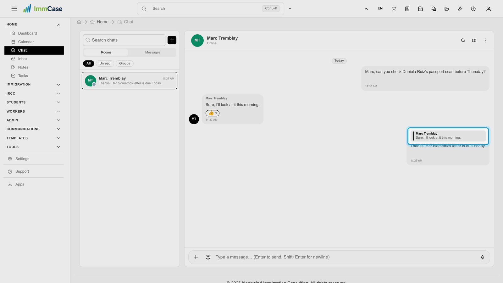 5. Reply to a message