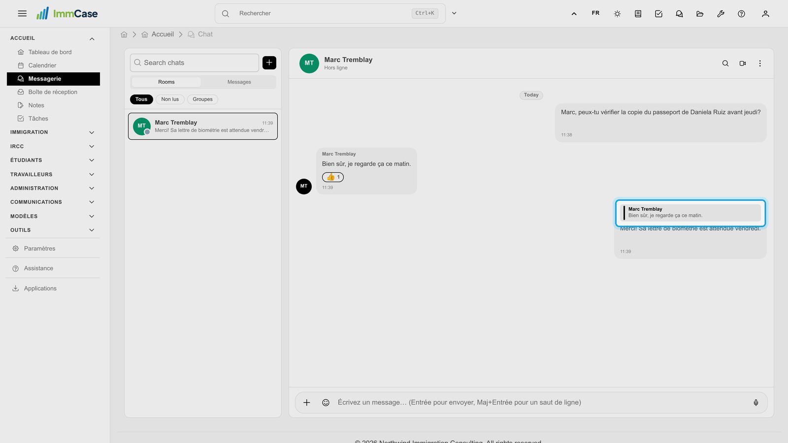 5. Répondre à un message
