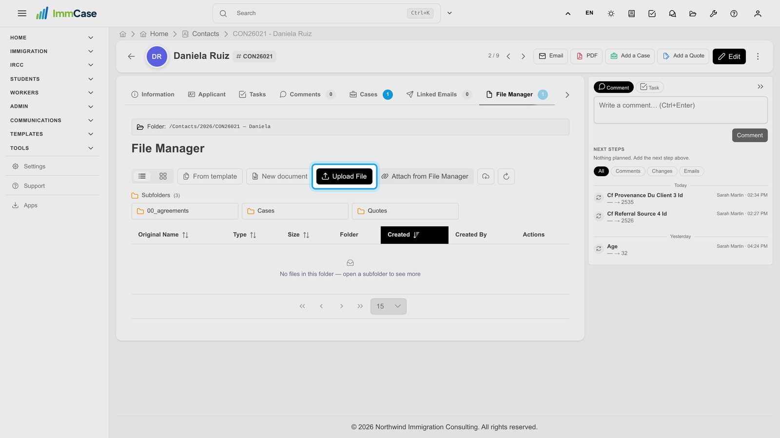 3. Upload a file