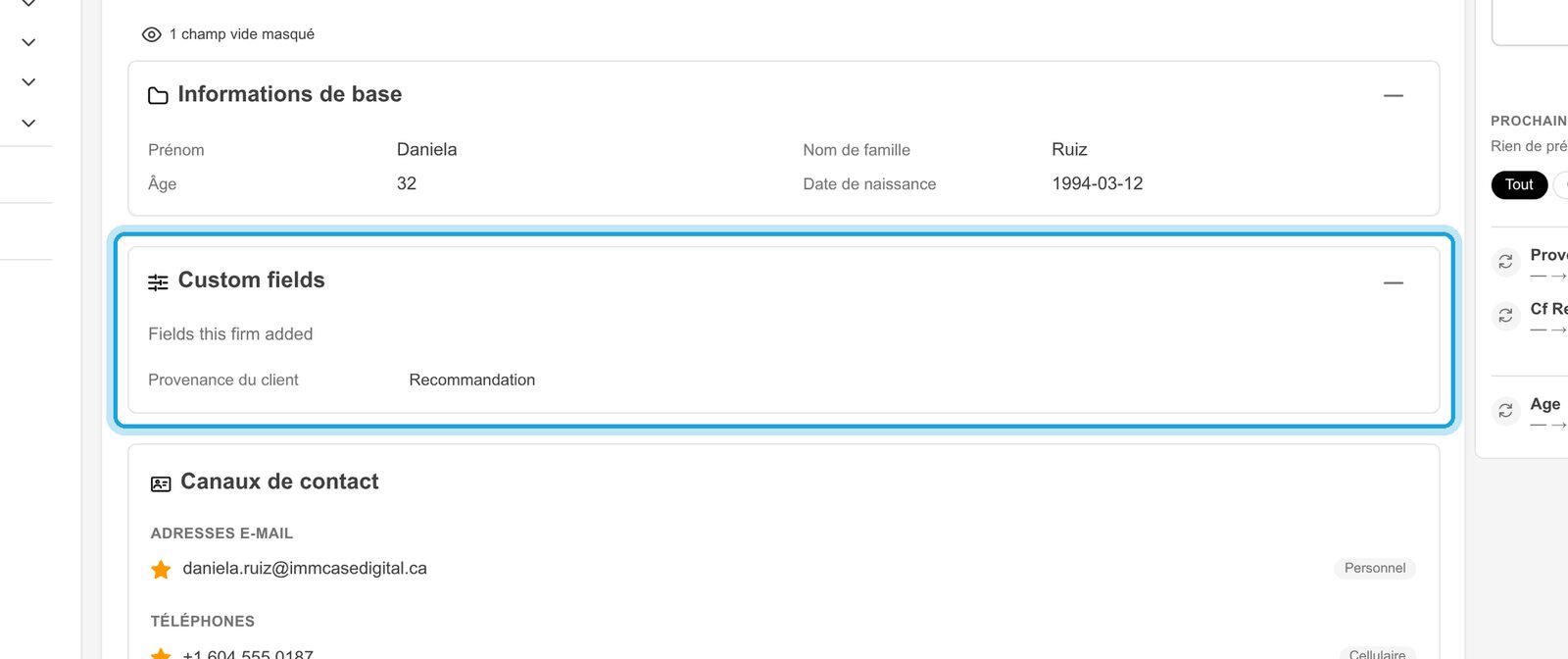 6. Le voir sur la fiche