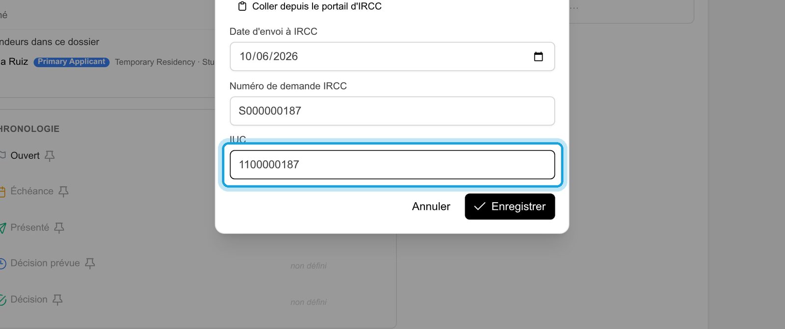2. Enregistrer l’envoi