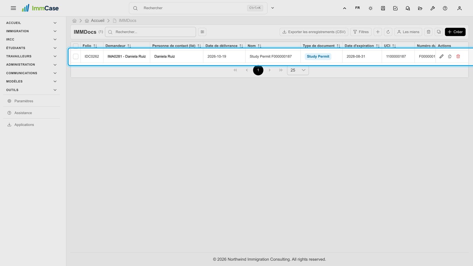 7. Le permis, dans IMMDocs
