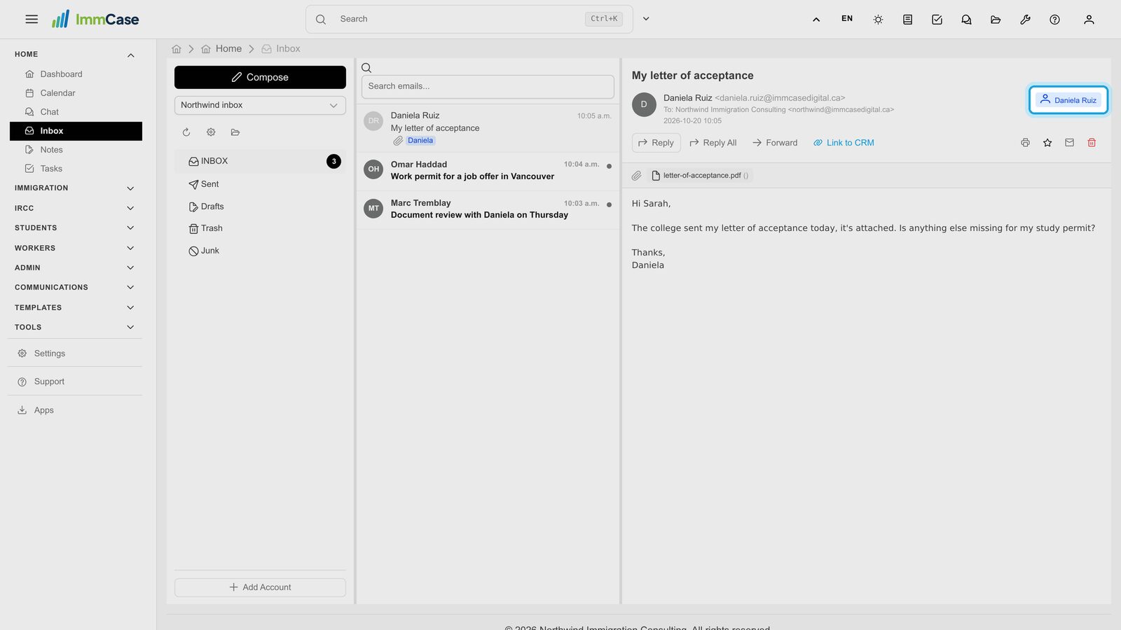 6. ImmCase knows the client