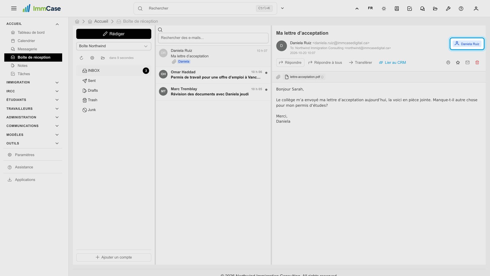 6. ImmCase reconnaît le client