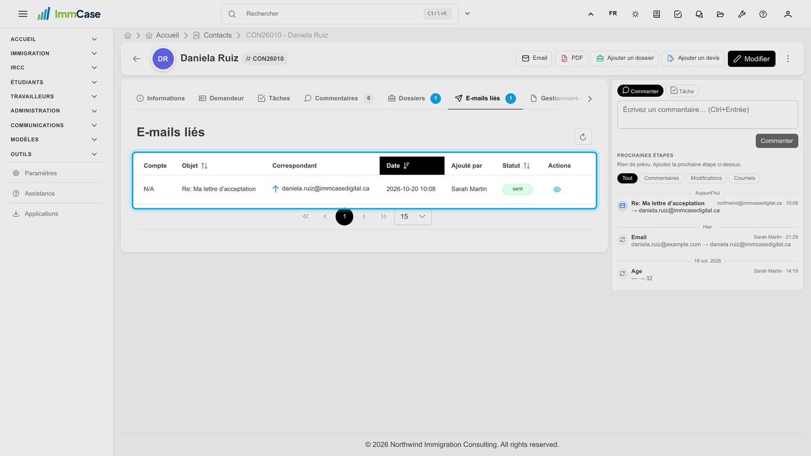 10. À la fiche du client