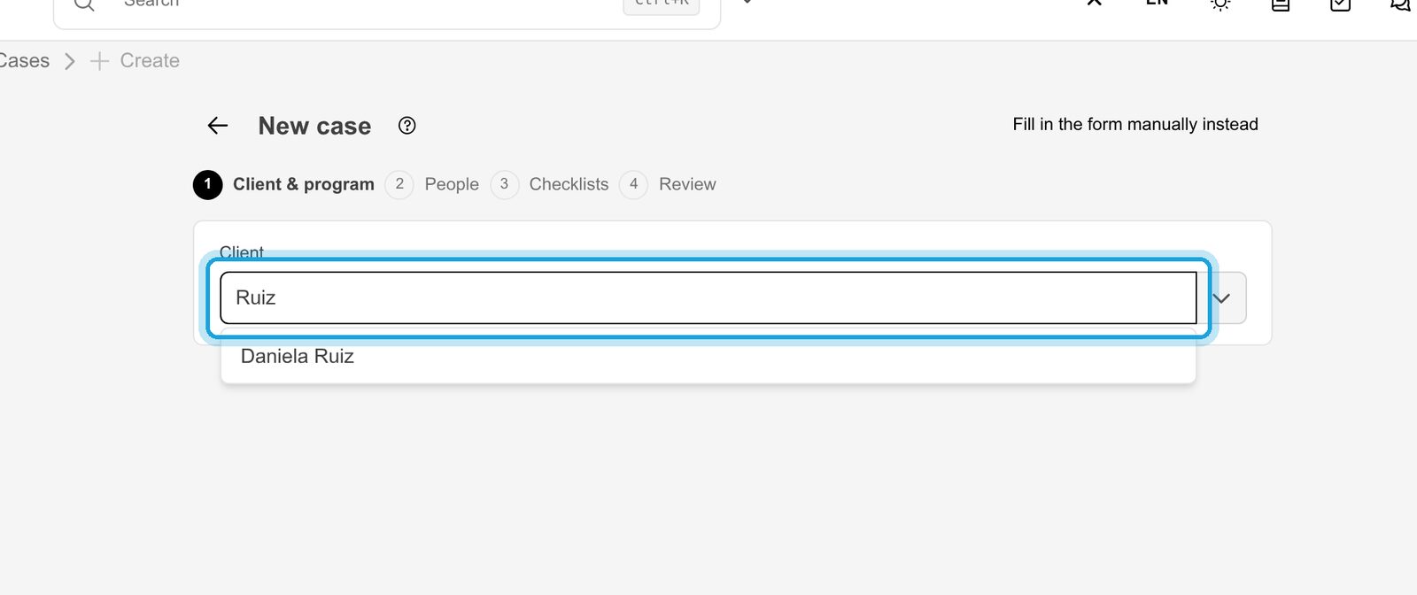 3. Pick the client
