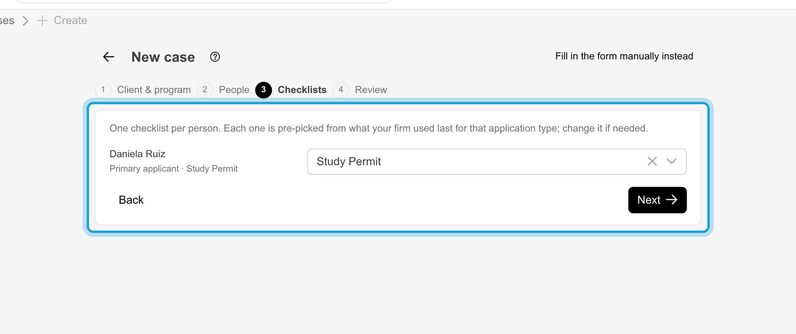 6. A checklist for each person