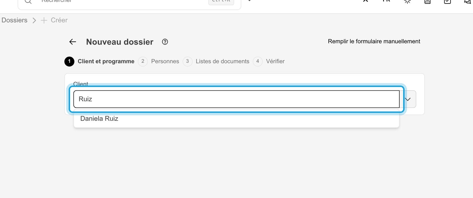 3. Choisir le client