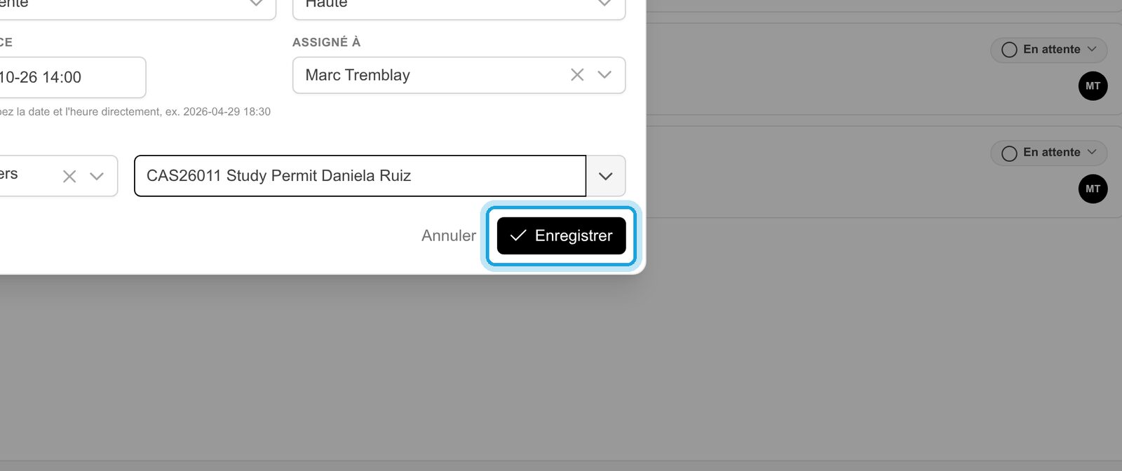 8. Enregistrez